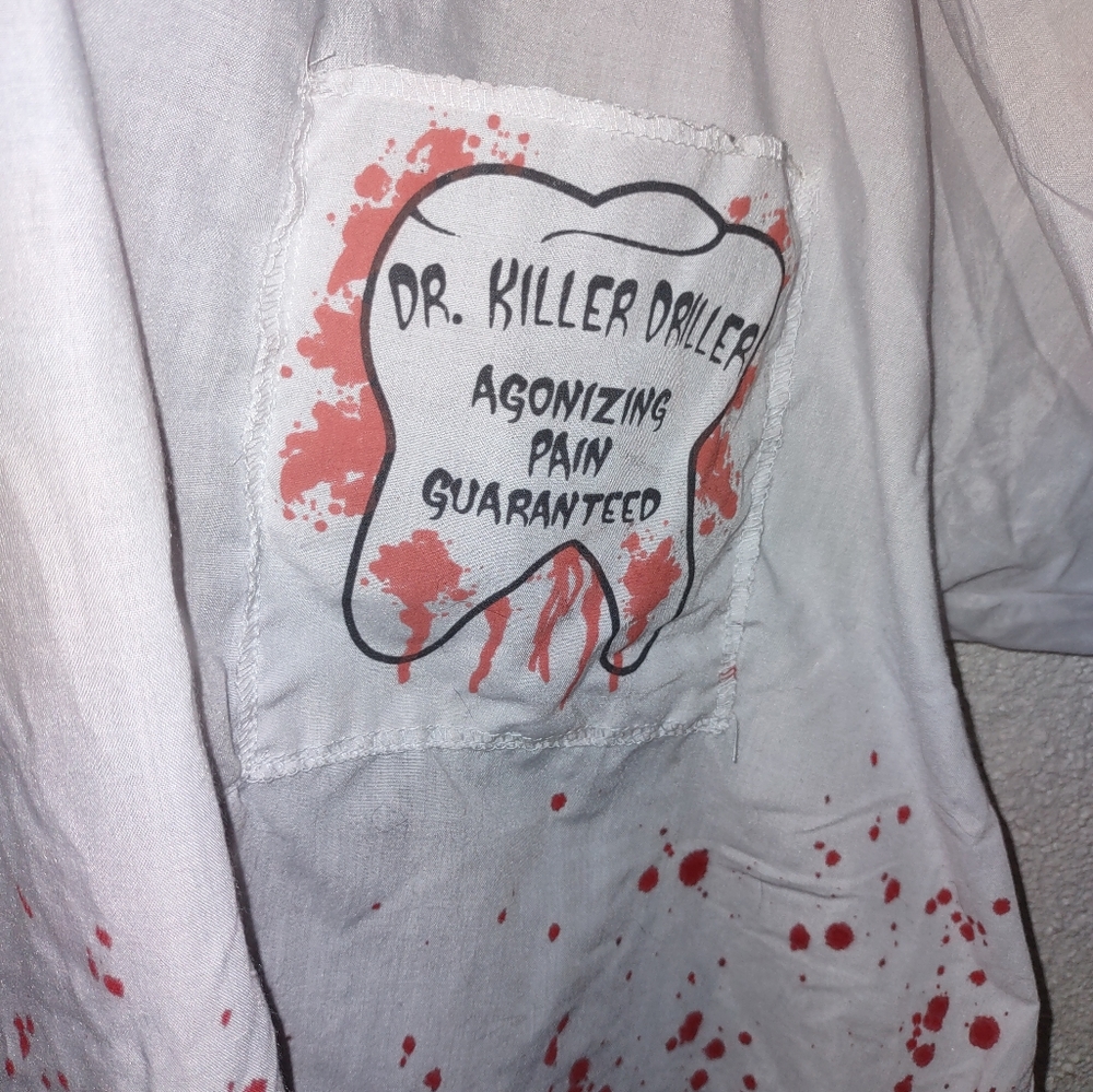 Dr Killer Driller Dentist Costume Fall Halloween Party Horror Creepy Themed